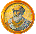 Round portrait medallion of Adeodatus II, O.S.B., Basilica of St. Paul Outside the Walls