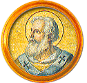 Round portrait medallion of St. Agapetus I (Agapitus), Basilica of St. Paul Outside the Walls