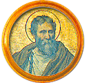 Round portrait medallion of St. Agatho, Basilica of St. Paul Outside the Walls