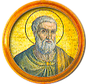 Round portrait medallion of St. Anacletus (Cletus), Basilica of St. Paul Outside the Walls