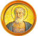 Round portrait medallion of St. Anastasius I, Basilica of St. Paul Outside the Walls