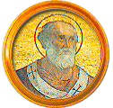 Round portrait medallion of St. Benedict II, Basilica of St. Paul Outside the Walls