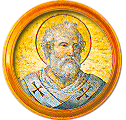 Round portrait medallion of St. Boniface IV, O.S.B., Basilica of St. Paul Outside the Walls