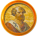 Round portrait medallion of Celestine II, Basilica of St. Paul Outside the Walls