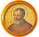 Round portrait medallion of St. Celestine V, O.S.B., Basilica of St. Paul Outside the Walls