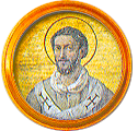 Round portrait medallion of St. Caius, Basilica of St. Paul Outside the Walls