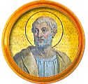Round portrait medallion of St. Clement, Basilica of St. Paul Outside the Walls