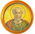 Round portrait medallion of St. Damasus, Basilica of St. Paul Outside the Walls
