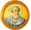 Round portrait medallion of St. Felix IV (Felix III), Basilica of St. Paul Outside the Walls
