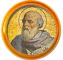 Round portrait medallion of St. Gregory II, Basilica of St. Paul Outside the Walls