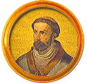 Round portrait medallion of Gregory VIII, Can.Reg., Basilica of St. Paul Outside the Walls