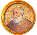 Round portrait medallion of Honorius II, Can.Reg., Basilica of St. Paul Outside the Walls