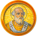 Round portrait medallion of St. John I, Basilica of St. Paul Outside the Walls
