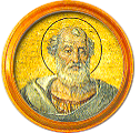 Round portrait medallion of St. Julius, Basilica of St. Paul Outside the Walls