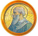 Round portrait medallion of St. Leo II, Basilica of St. Paul Outside the Walls