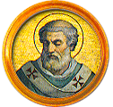 Round portrait medallion of St. Leo III, Basilica of St. Paul Outside the Walls