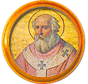 Round portrait medallion of St. Leo IX, Basilica of St. Paul Outside the Walls