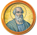 Round portrait medallion of St. Linus, Basilica of St. Paul Outside the Walls