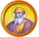 Round portrait medallion of St. Lucius, Basilica of St. Paul Outside the Walls