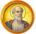 Round portrait medallion of St. Marcellus, Basilica of St. Paul Outside the Walls