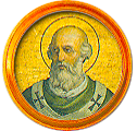 Round portrait medallion of St. Martin I, Basilica of St. Paul Outside the Walls