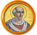 Round portrait medallion of St. Nicholas I (Nicholas the Great), Basilica of St. Paul Outside the Walls