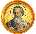 Round portrait medallion of St. Paschal I, Basilica of St. Paul Outside the Walls