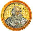 Round portrait medallion of St. Paul I, Basilica of St. Paul Outside the Walls