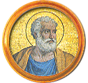 Round portrait medallion of St. Peter, Basilica of St. Paul Outside the Walls