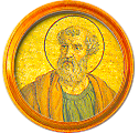Round portrait medallion of St. Pius, Basilica of St. Paul Outside the Walls