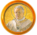 Round portrait medallion of St. Pius X, Basilica of St. Paul Outside the Walls