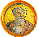 Round portrait medallion of St. Pontian, Basilica of St. Paul Outside the Walls