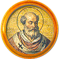 Round portrait medallion of St. Silverius, Basilica of St. Paul Outside the Walls