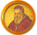 Round portrait medallion of Sixtus V, O.F.M. Conv., Basilica of St. Paul Outside the Walls