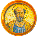 Round portrait medallion of St. Telesphorus, Basilica of St. Paul Outside the Walls
