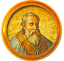 Round portrait medallion of Bd. Urban V, O.S.B., Basilica of St. Paul Outside the Walls
