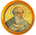 Round portrait medallion of St. Zachary, Basilica of St. Paul Outside the Walls
